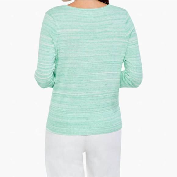 NEW NIC + ZOE spacedye vital twist sweater in green mix - Picture 4 of 4
